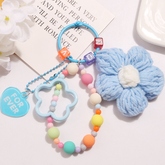 Cute flower colorful beads acrylic keychain-Gifts for Friends