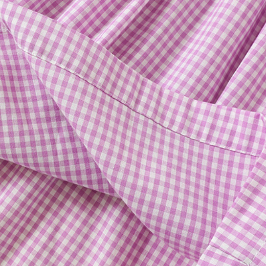 Purple plaid Birthday smocked dress with exquisite embroidery