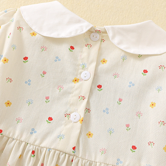 Cherry Cake embroidered cotton floral smocked dress