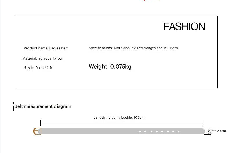 Women's fashion belt with double-line versatile belt