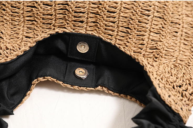 Fungus lace straw bag seaside holiday beach bag