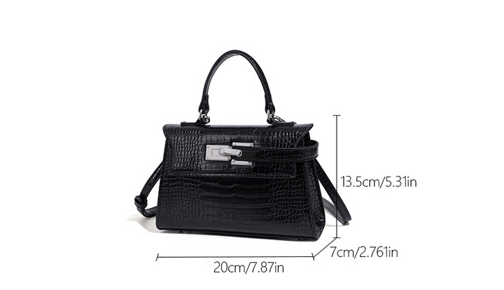 Kelly bag crocodile pattern versatile handbag