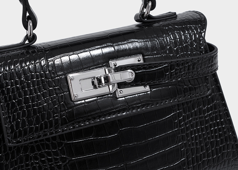 Kelly bag crocodile pattern versatile handbag