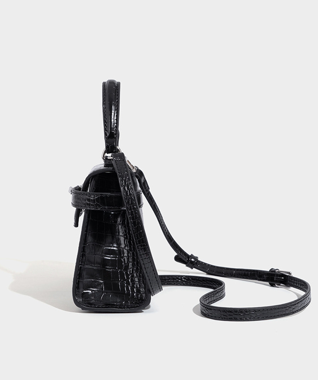 Kelly bag crocodile pattern versatile handbag