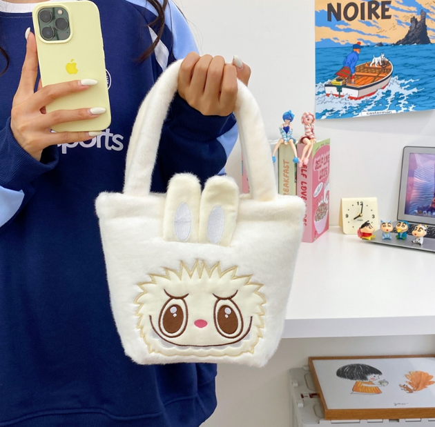 Cartoon labubu plush handbag children's birthday gift
