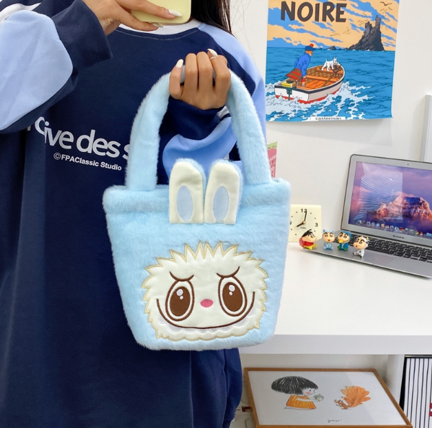 Cartoon labubu plush handbag children's birthday gift