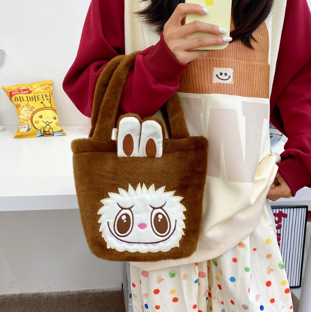 Cartoon labubu plush handbag children's birthday gift