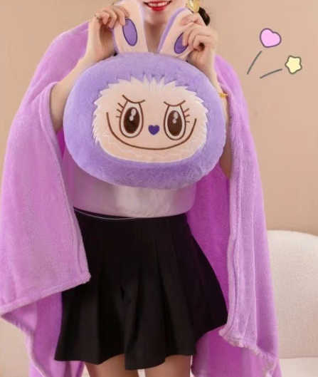 Labubu pillow throw blanket 2pcs set