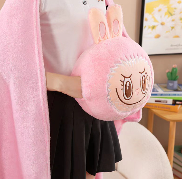 Labubu pillow throw blanket 2pcs set