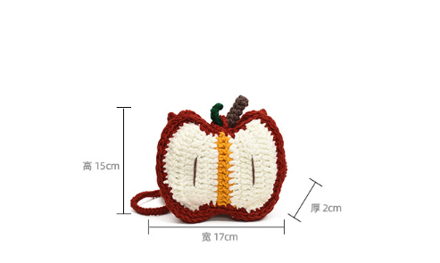 Handmade Crocheted Apple Mini Cute crossbody bag