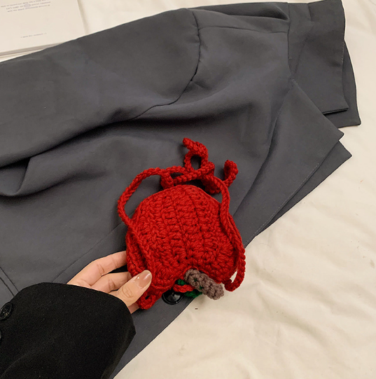 Handmade Crocheted Apple Mini Cute crossbody bag