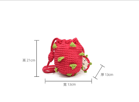Handmade crochet Pitaya crossbody bag cute mini fruit handbag