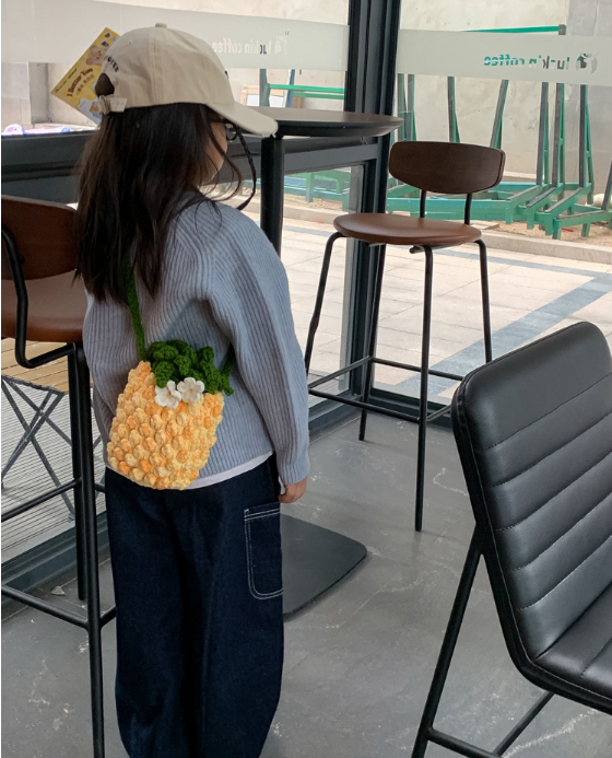 Handmade crochet pineapple mini crossbody bag
