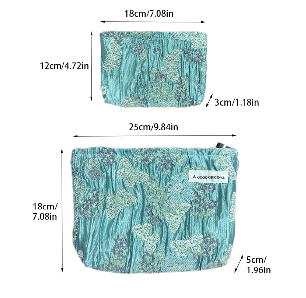 Butterfly Textured cosmetic bag portable travel toiletry bag