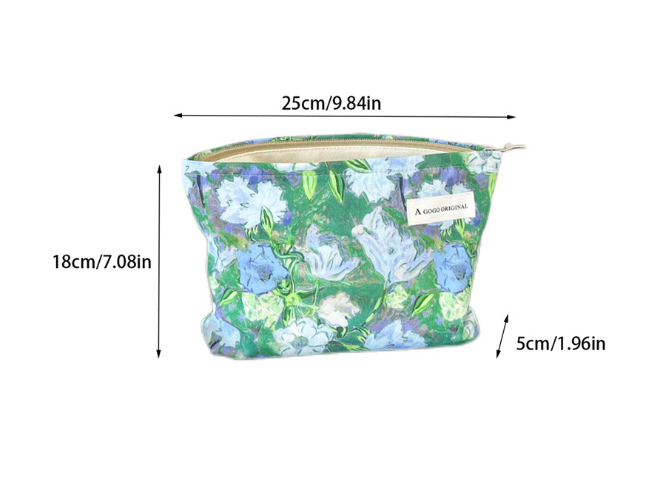 Oil painting printed cosmetic bag portable travel storage bag
