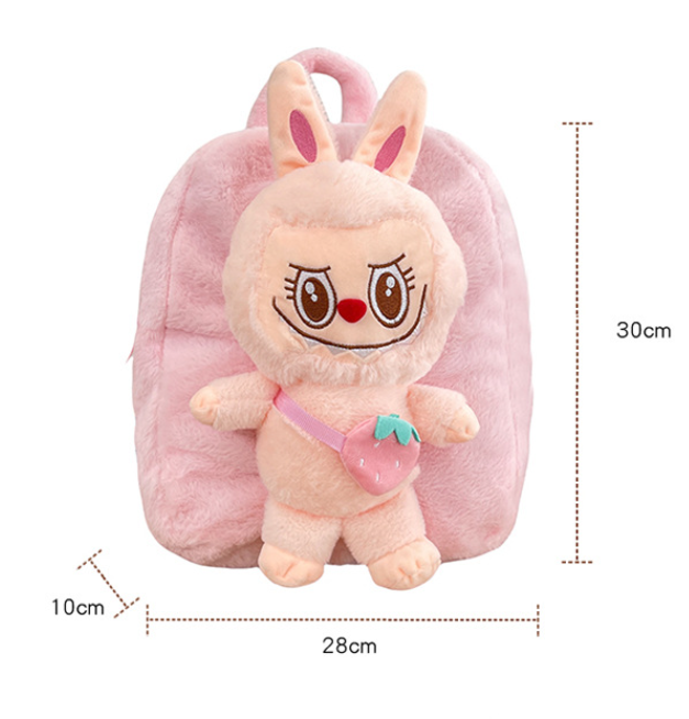 Cartoon labubu furry backpack children's plush backpack