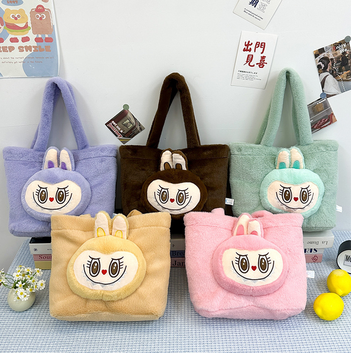 Labubu cute cartoon plush handbag labubu tote bag