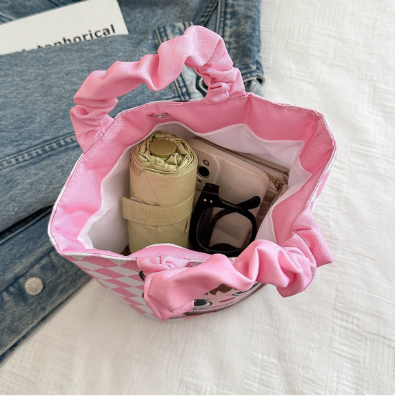 Labu cartoon cute handbag Korean portable labubu bucket bag