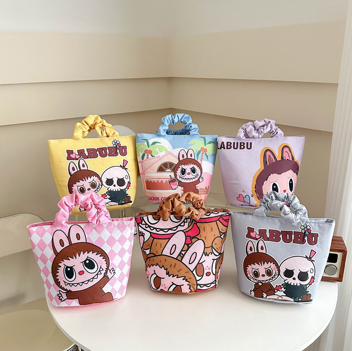 Labu cartoon cute handbag Korean portable labubu bucket bag