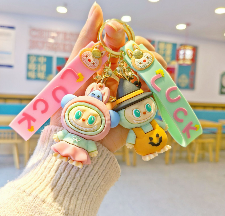 Dress-up Labubu cartoon keychain cute bag pendant small gift