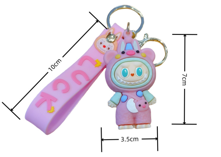 Dress-up Labubu cartoon keychain cute bag pendant small gift