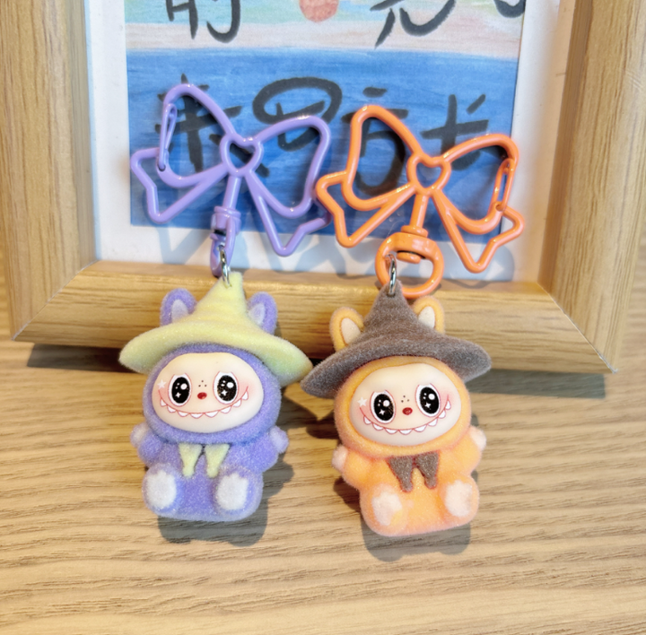 Magic witch hat labubu keychain Halloween gift