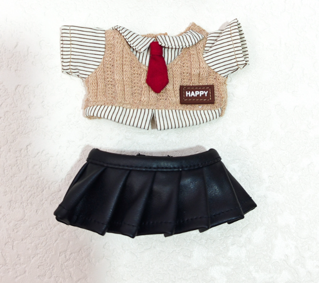 Labubu British college style outfit dolls clothes