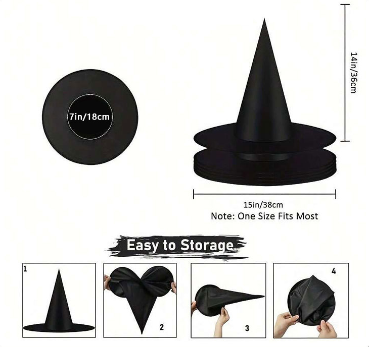 Halloween Glitter Mesh Witch Hat Party dress hat