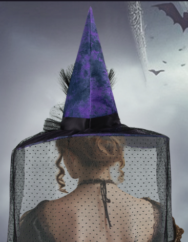 Halloween Mesh Witch Hat Festival Witch Hat