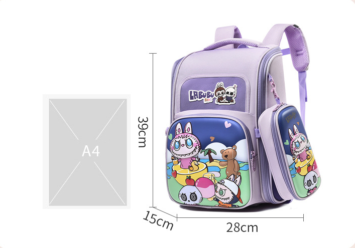 3D hard shell student labubu backpack student backpack 3pcs set