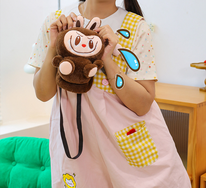 Labubu doll plush small bag cartoon labubu mobile phone bag
