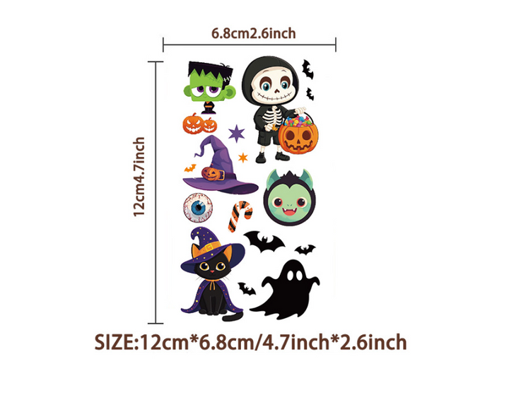 Halloween Temporary Tattoo Stickers for Kids-10 Sheets