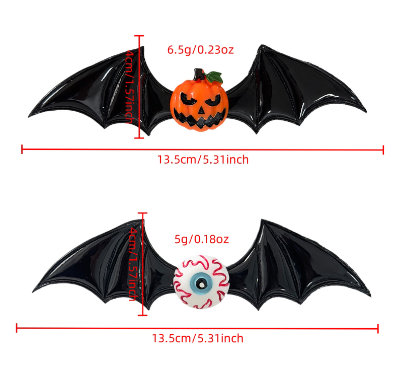 Halloween dark magic devil bat wings hair clip