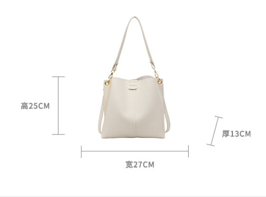 Large-capacity bucket shoulder bag for women