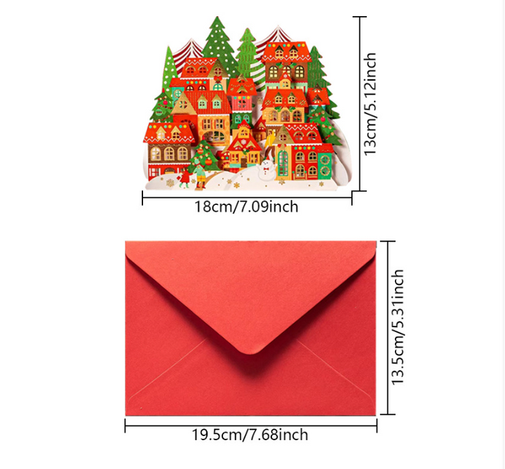 3D Christmas Holiday Greeting Cards Christmas Gift Card