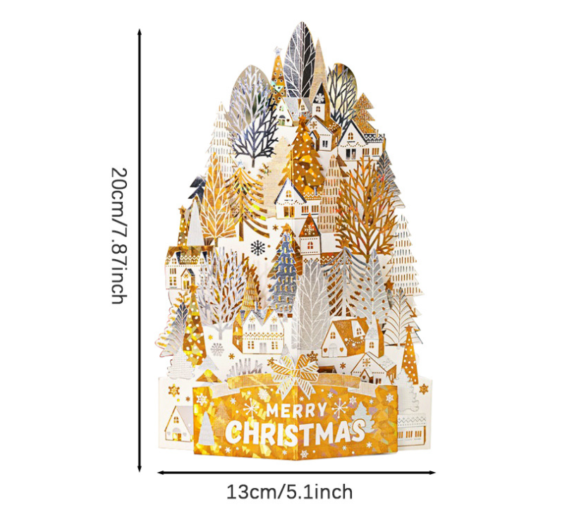 3D Christmas Holiday Greeting Cards Christmas Gift Card
