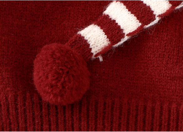 Girls Red Navy Sailor Collar Knitted sweater