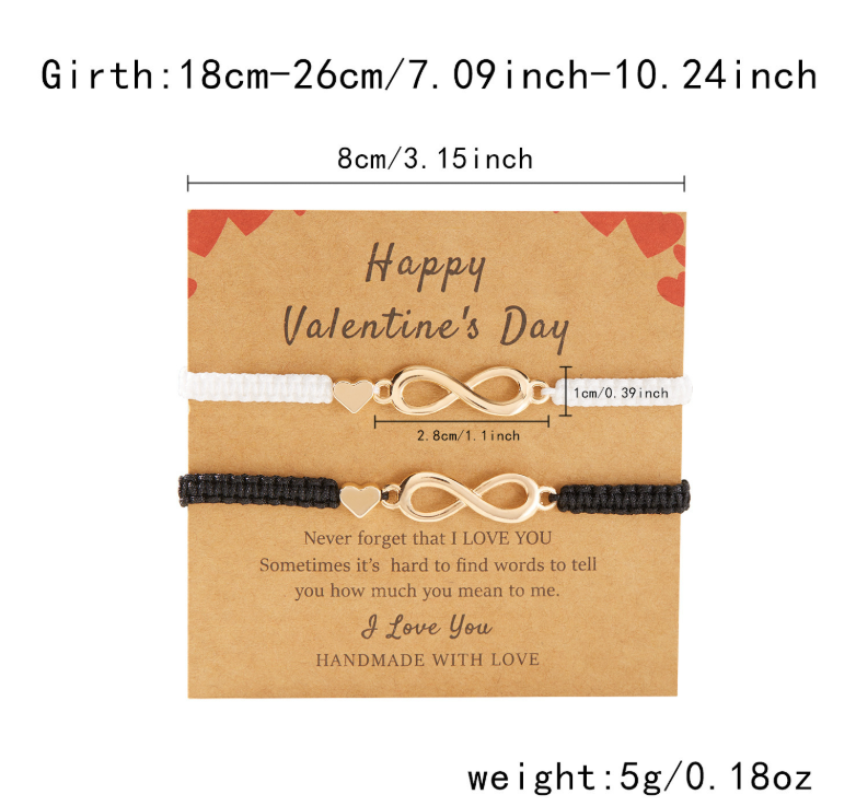 Infinity love handmade weave bracelet Valentine's Day gift