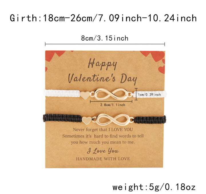 Infinity love handmade weave bracelet Valentine's Day gift