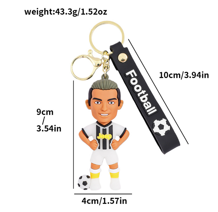 Football star character keychain Messi Ronaldo fan gift