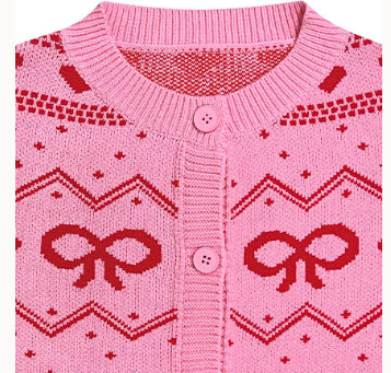 Valentine's sweet Heart&bowknot Knit Cardigan sweater