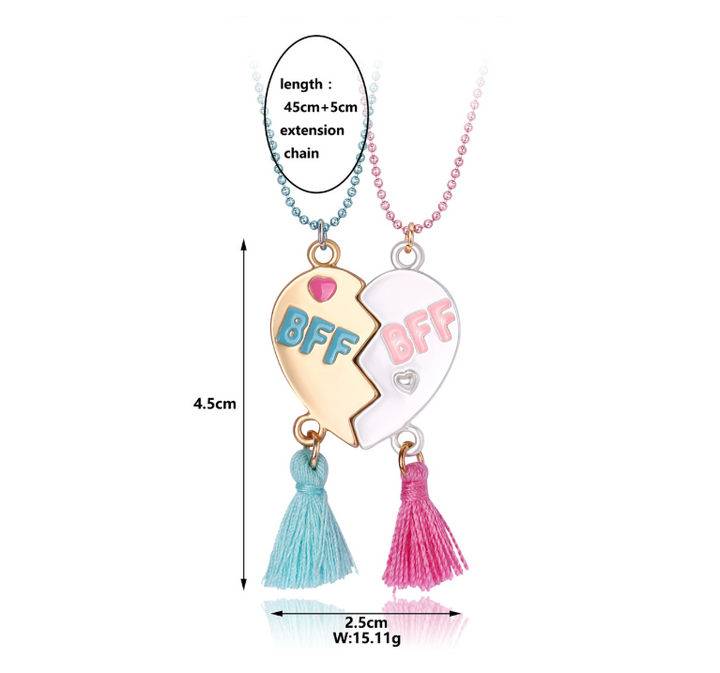 Valentine's best friends 2pcs necklace students gift