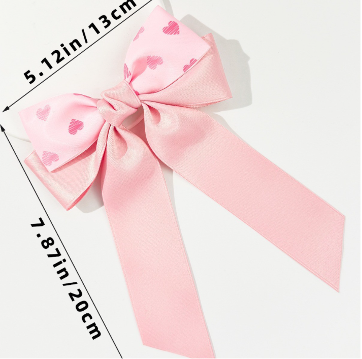 Valentine's Heart ribbon bow hair clip sweet girl hair clip