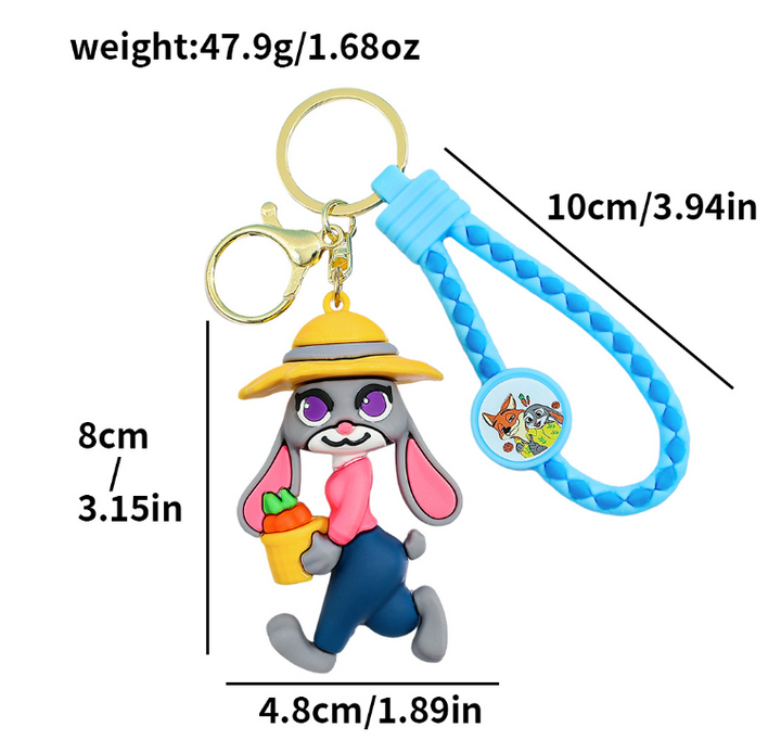 Zootopia character Silicone KeyChain Nick Judy pendant