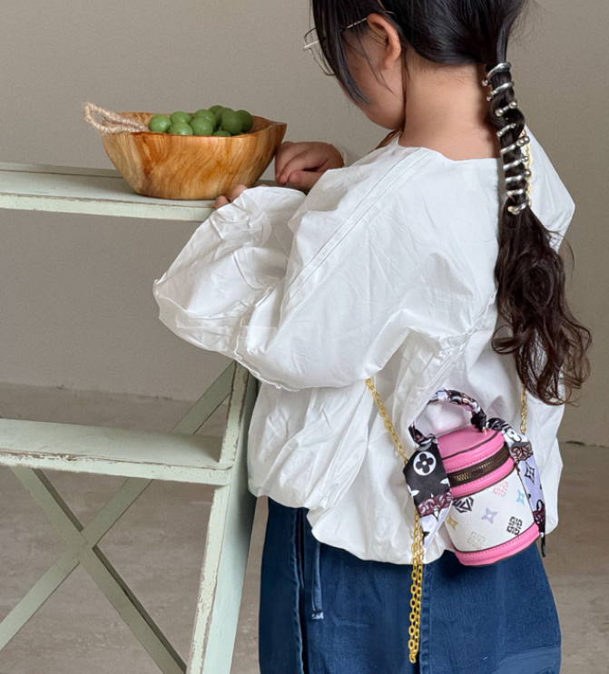 Mini silk scarf deco handbag chain crossbody bag