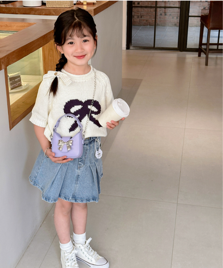 Girls bow-knot mini handbag chic shoulder bag