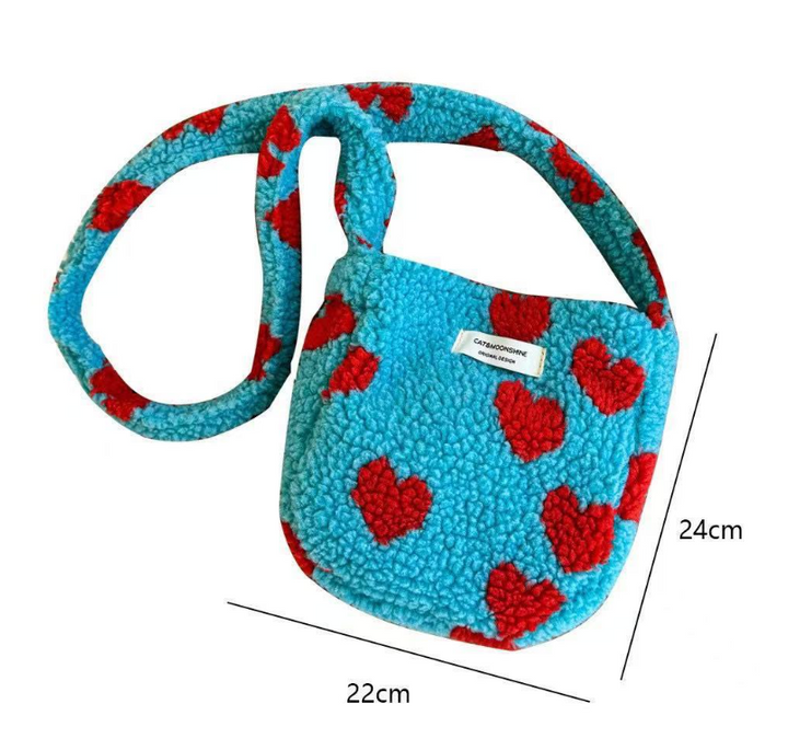 Plush chic large capacity shoulder crossbody bag