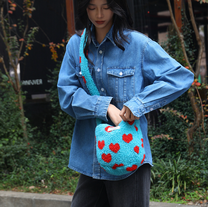 Plush chic large capacity shoulder crossbody bag