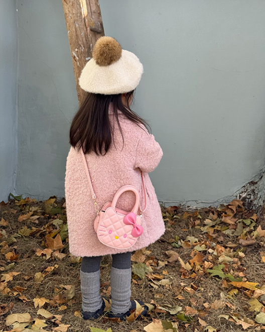 Embroidered Kitten & Bowknot Mini Handbag for Girls