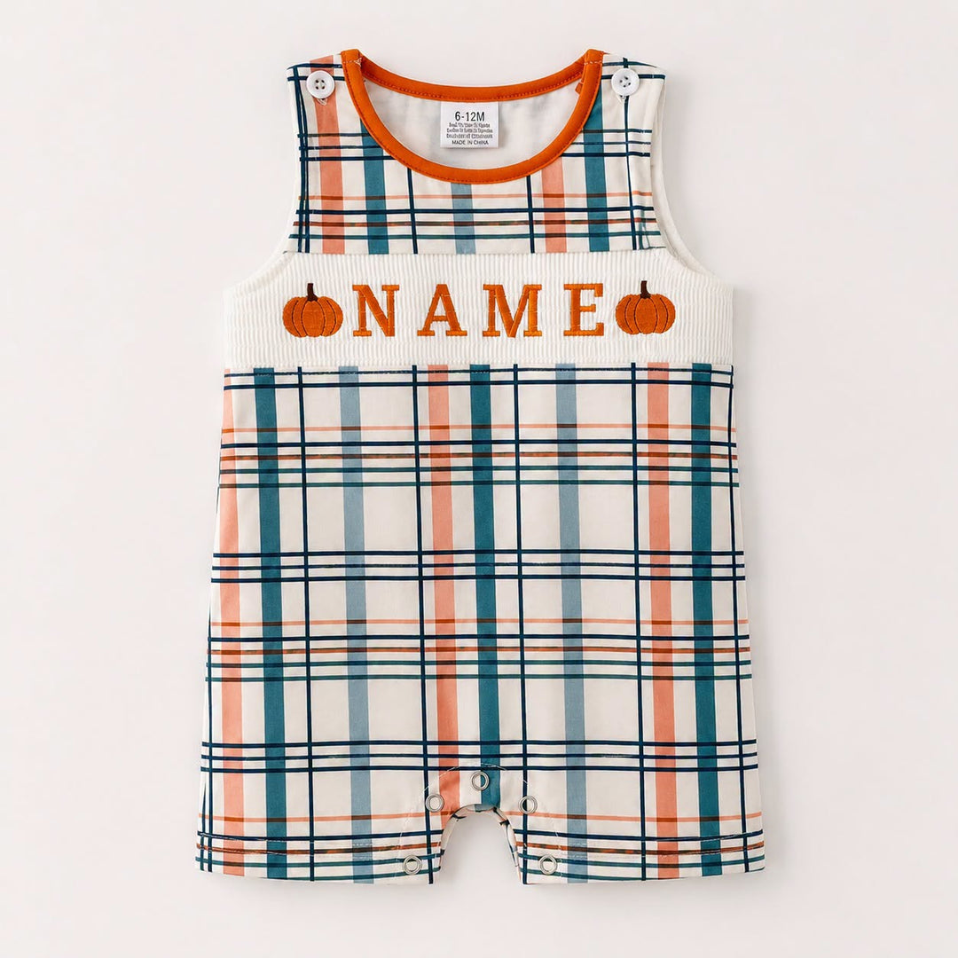 Custom Embroidered Name Girls Halloween Smocked Outfit